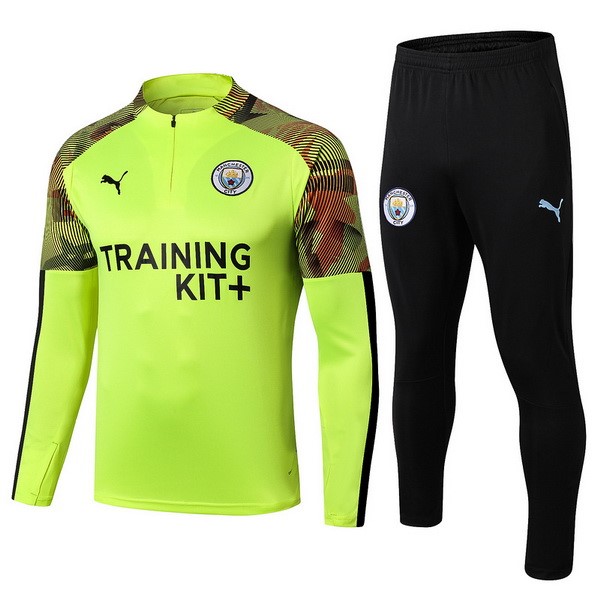 Chandal Niños Manchester City 2019/20 Verde Fluorescente Negro